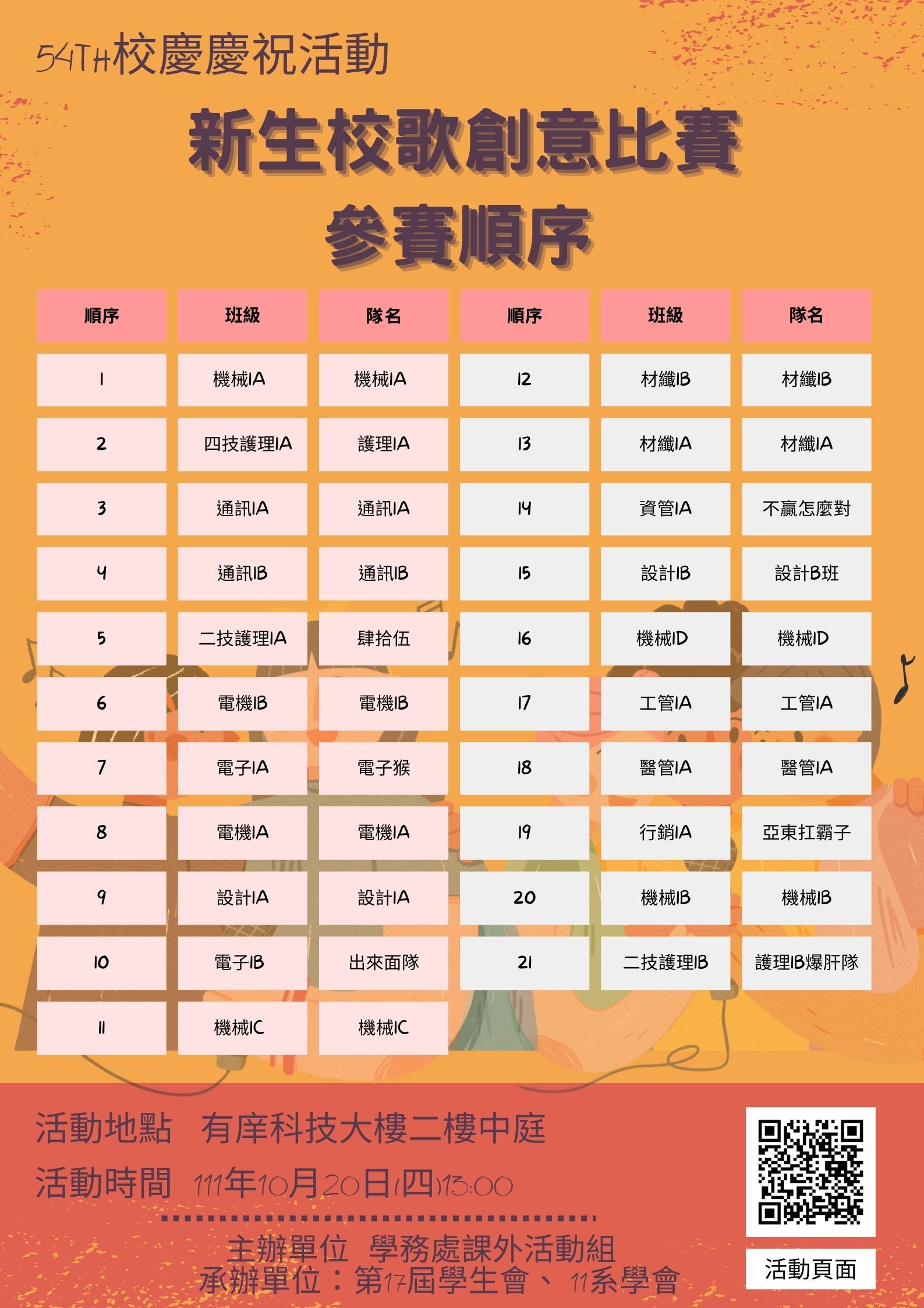 新生校歌比賽順序