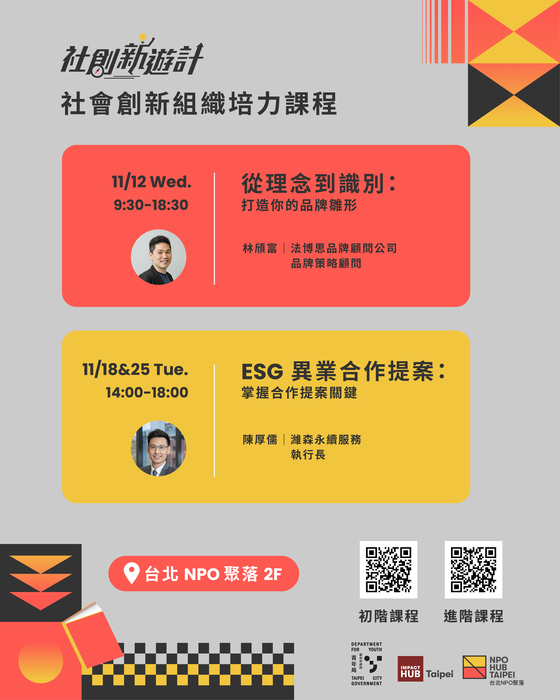 【函轉】臺北市政府青年局「社會創新組織培力課程」圖片